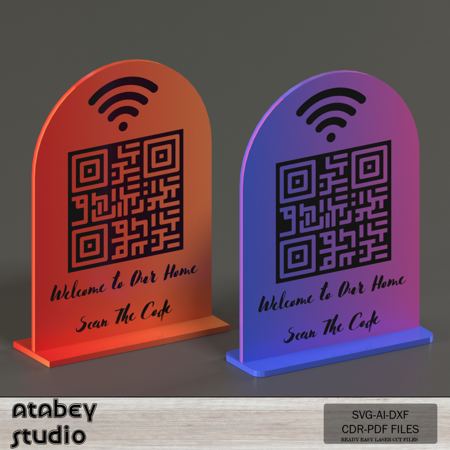 Custom WiFi QR Code Sign - Welcome to Our Home, Easy Wi-Fi Access - Network Information - Scan to Connect 859