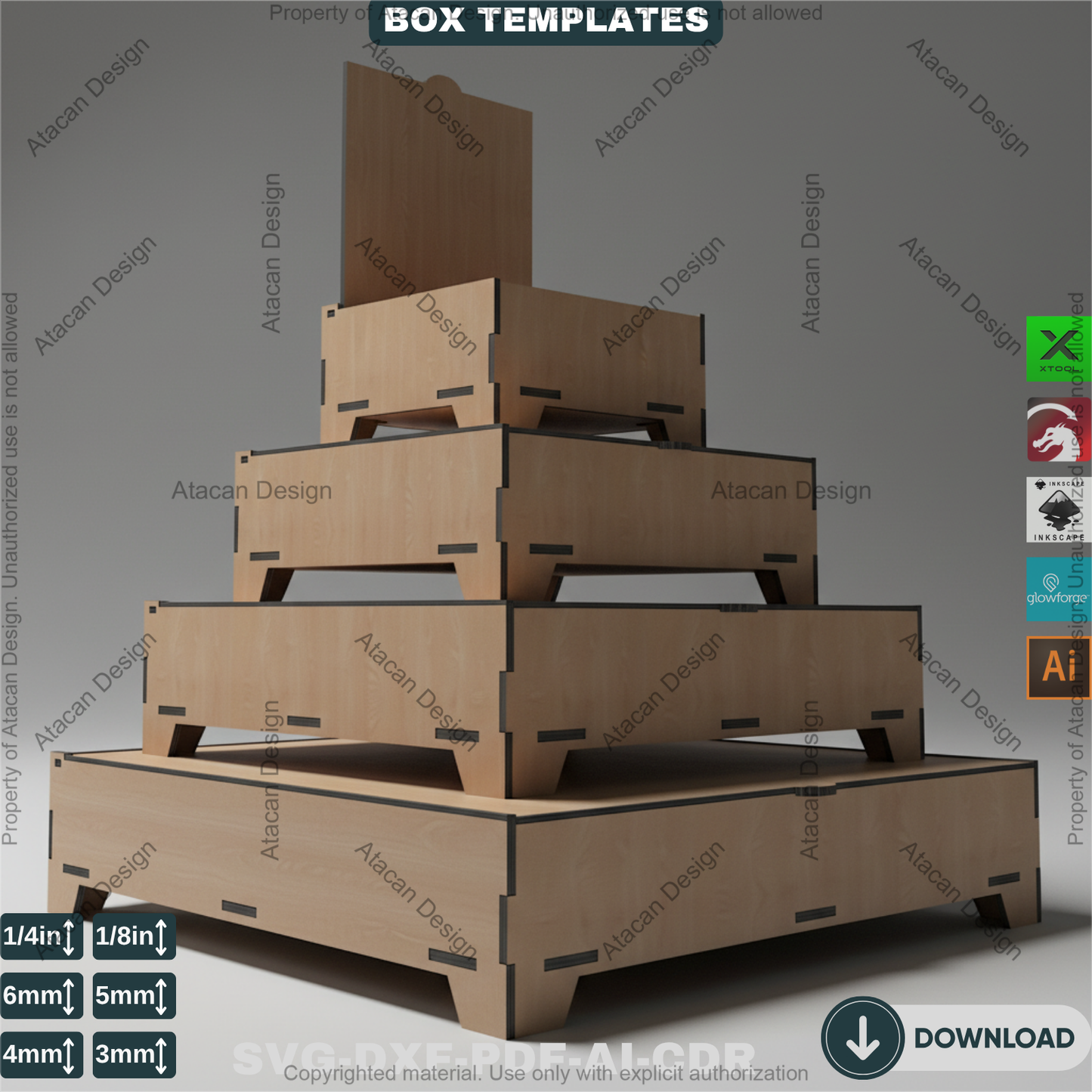 16 Sizes Box Set with Flip Lid and Compartments - Divided Boxes for Storage Organizer 461