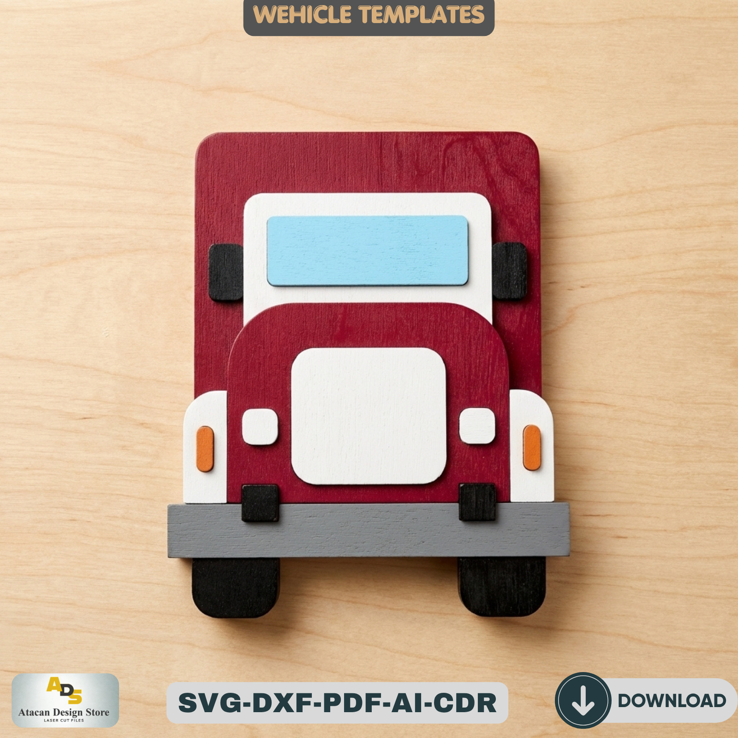 Vehicle Templates / Car Bus Truck Wall Art Decor / Kids Room DIY Craft Multi Layered 948