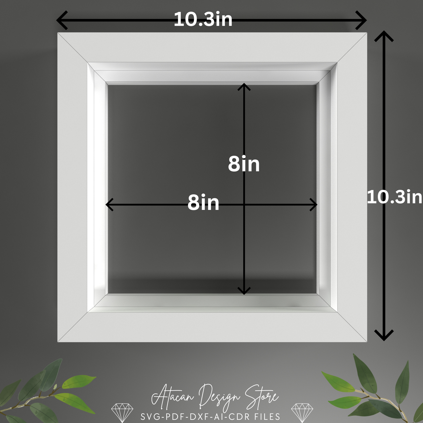 8x8 Inch Shadow Box Frame SVG Template | Perfect for Cricut & Silhouette I Includes Dashed, Solid Scoring | Ideal for DIY Crafts 689