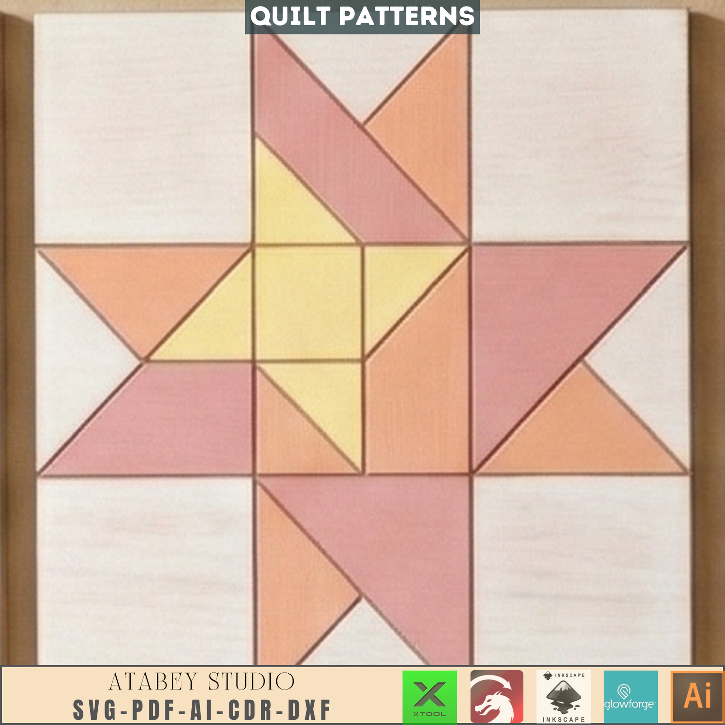 Quilt Block Patterns Geometric Wall Art Mosaic Panel DIY Patchwork Craft Blueprints 990