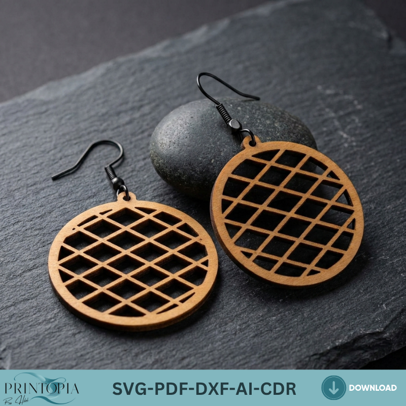 Wooden Earring Laser Cut Jewelry Templates Boho Geometric Flower Earrings