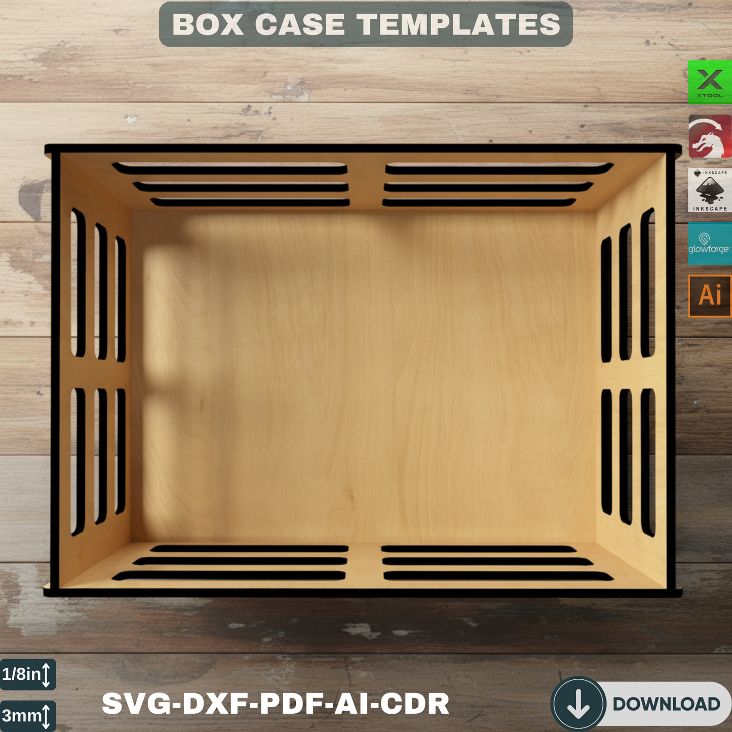 Laser Cut Wooden Crate Design - Perfect for Home, Office or Storage Use 226
