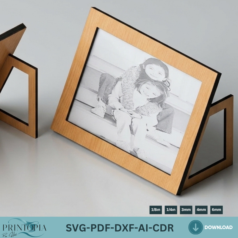 Laser Cut Photo Frame Design - DIY Picture Stand Holder Template