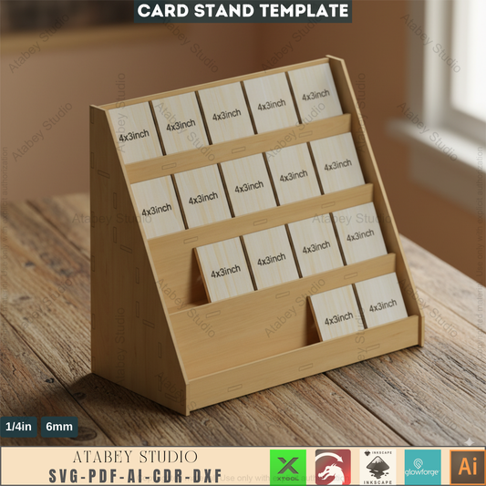 Wooden Craft Fair Point of sale Carded Earrings Display Stand / laser cut SVG, DXF, Ai 469