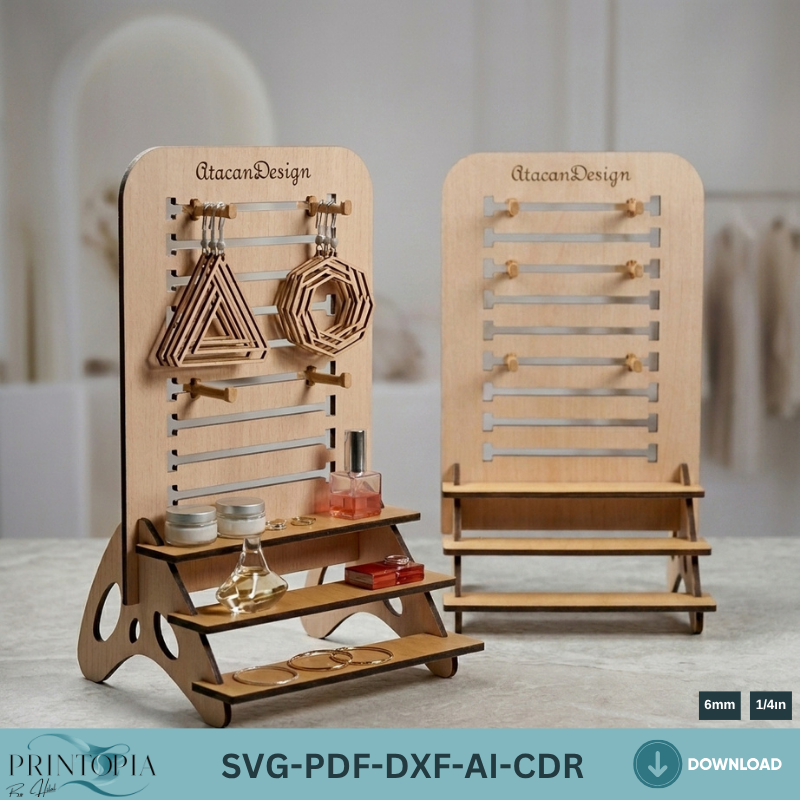 Wooden Earring Jewelry Display Stand / Craft Fair Display Holder
