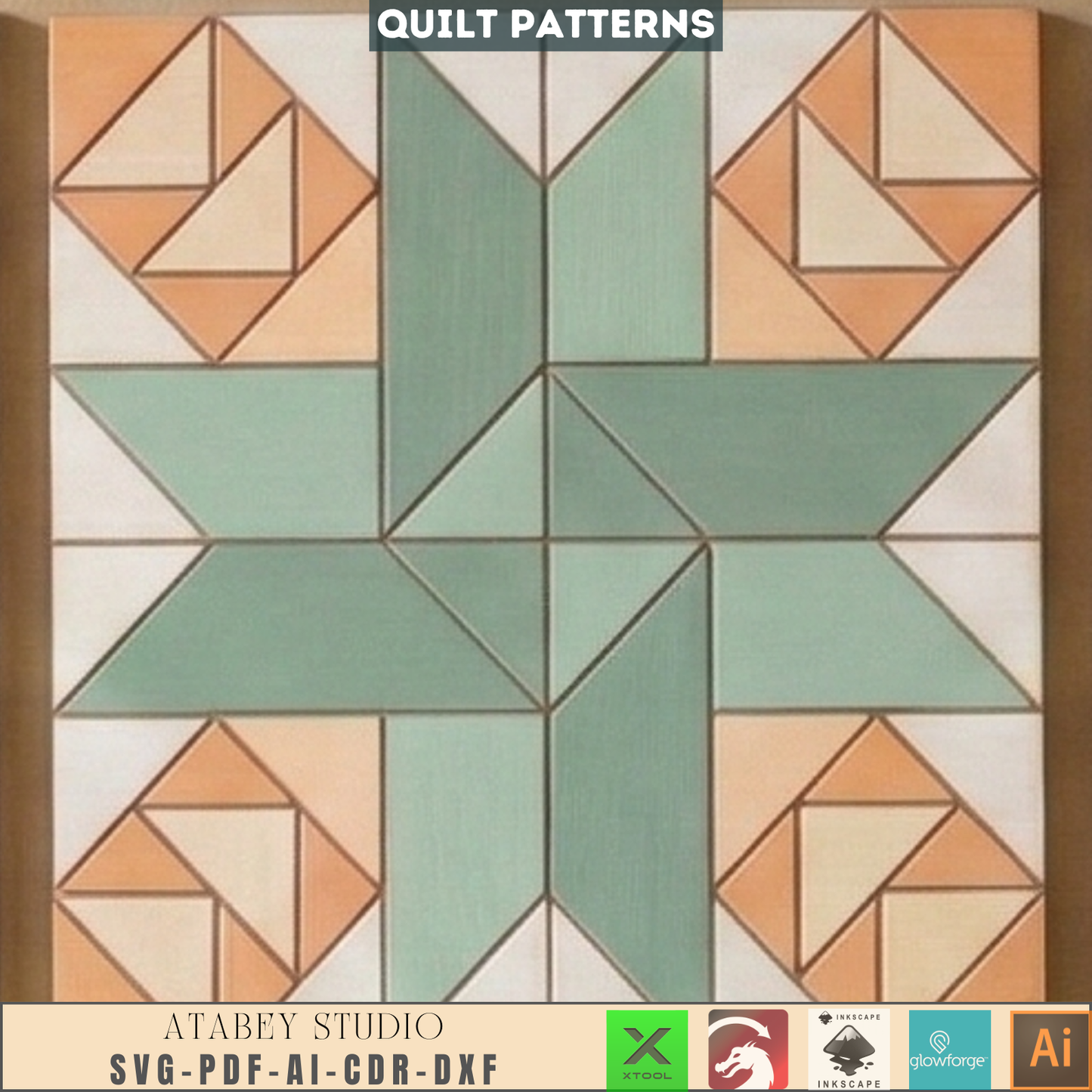 Quilt Block Patterns Geometric Wall Art Mosaic Panel DIY Patchwork Craft Blueprints 990