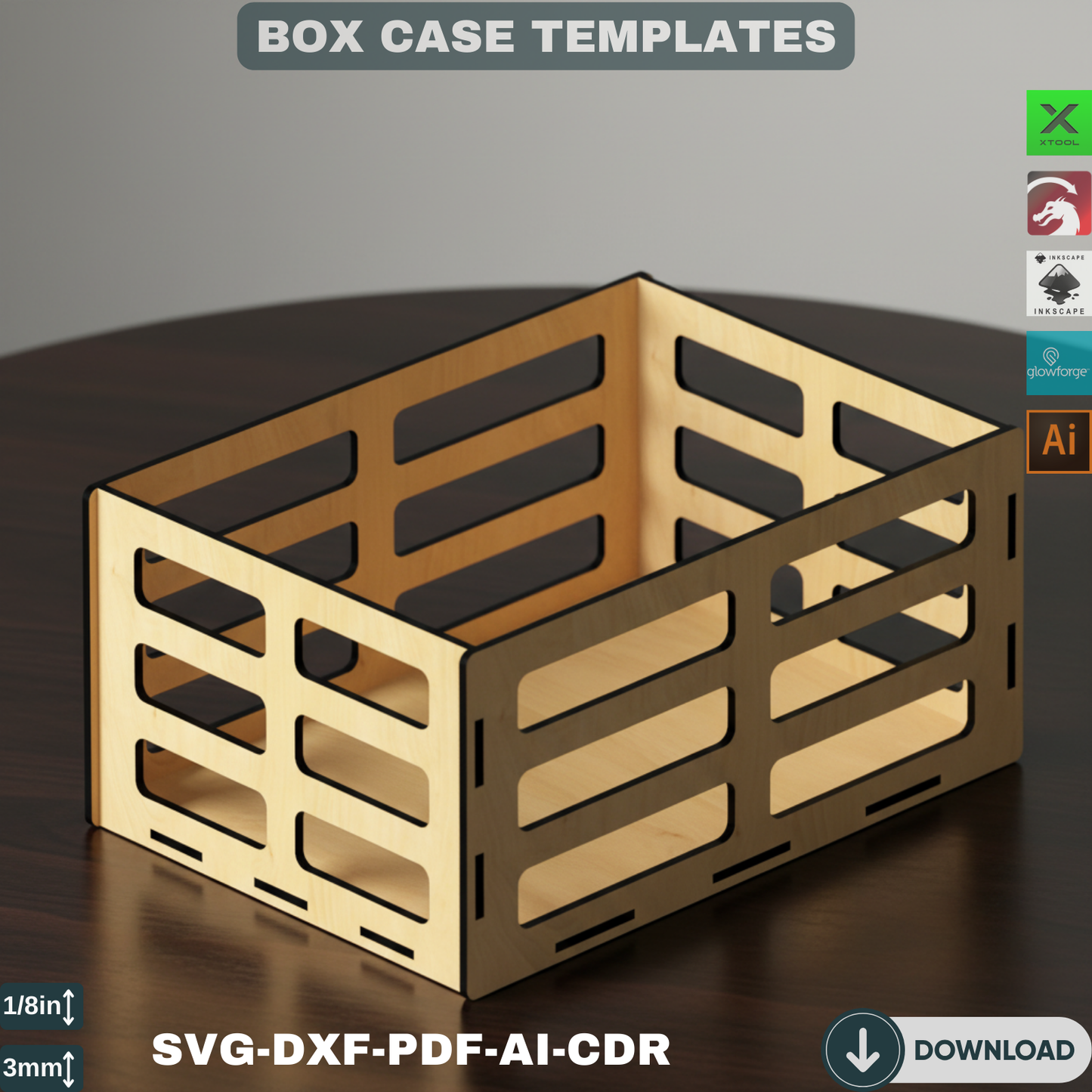 Laser Cut Wooden Crate Design - Perfect for Home, Office or Storage Use 226