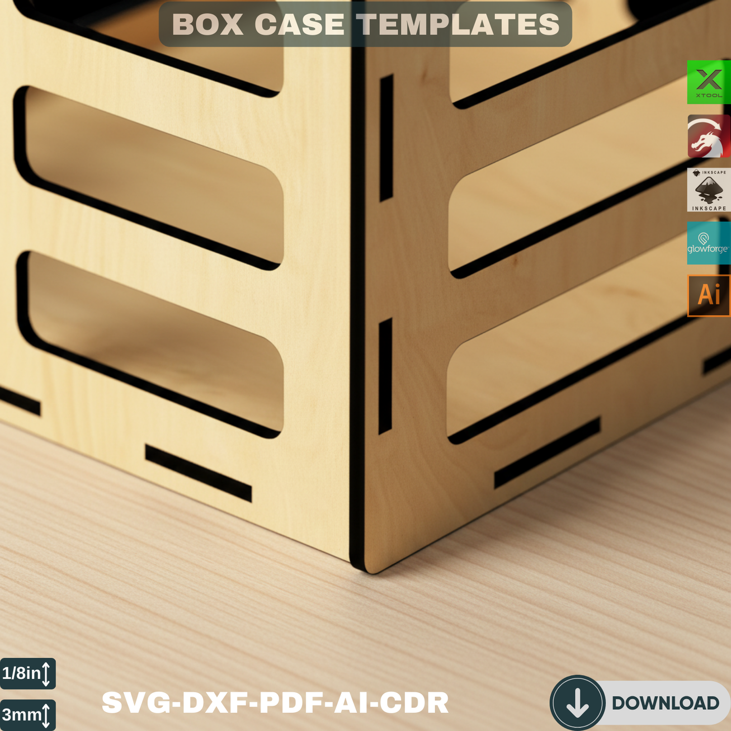 Laser Cut Wooden Crate Design - Perfect for Home, Office or Storage Use 226