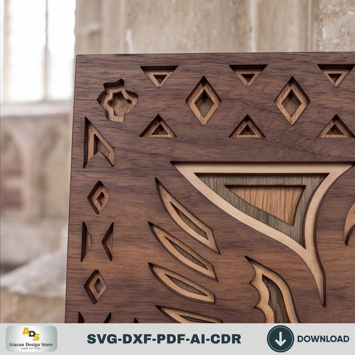 3D Angel Wall Decor Laser Cut Pattern, Religious Shadow Box Plaque, Christian Gift Glowforge Design