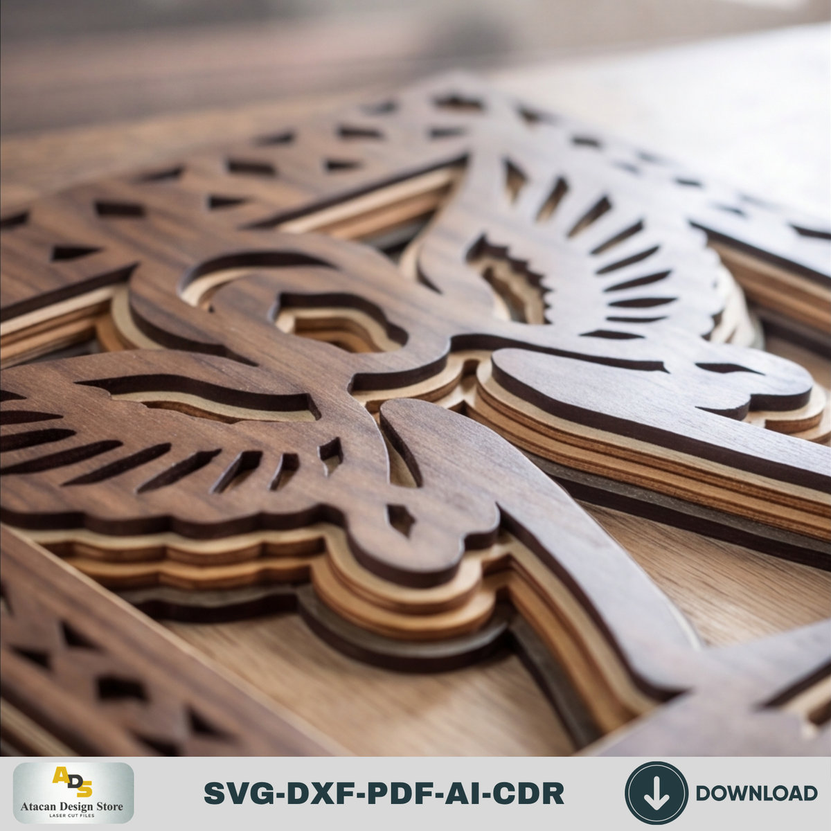 3D Angel Wall Decor Laser Cut Pattern, Religious Shadow Box Plaque, Christian Gift Glowforge Design