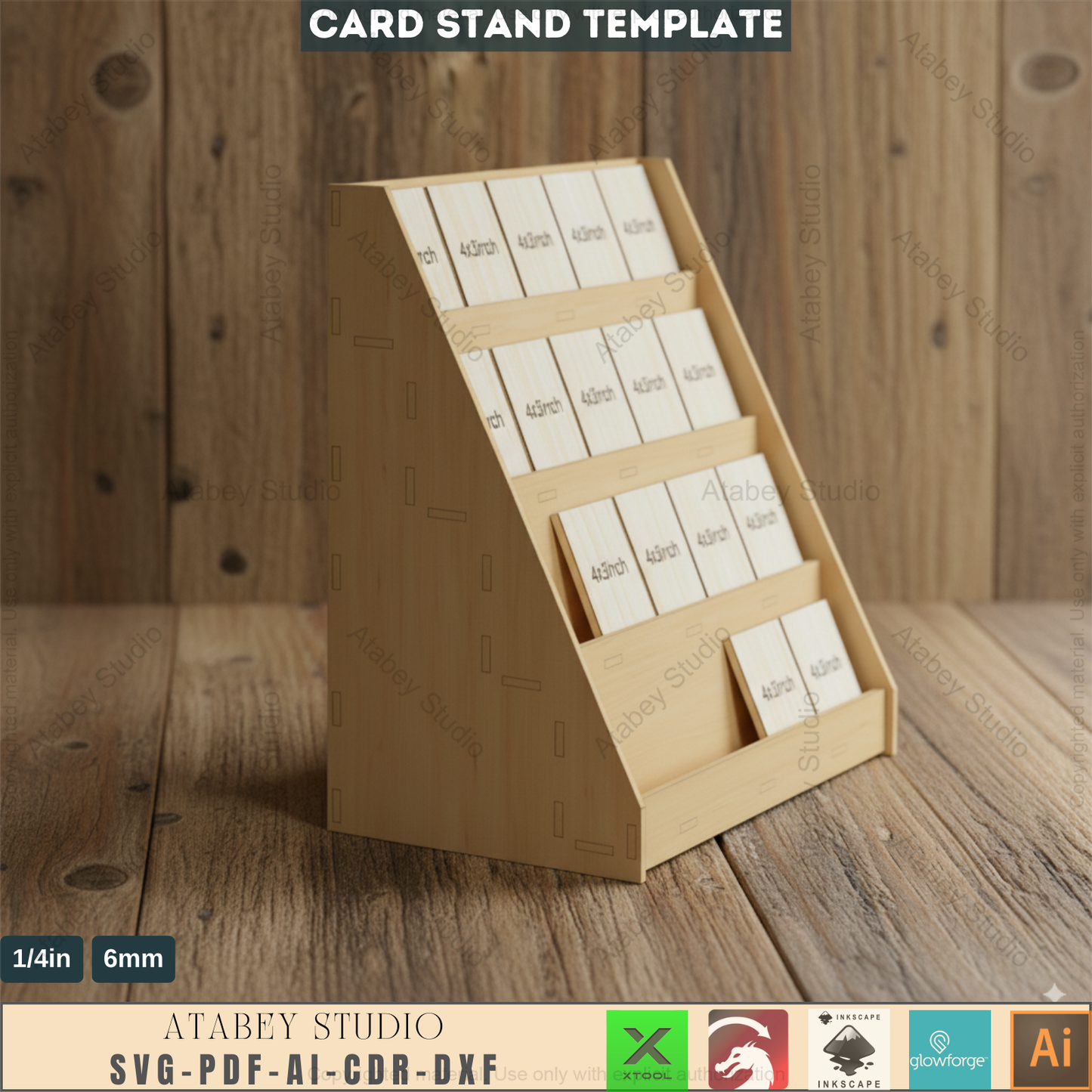 Wooden Craft Fair Point of sale Carded Earrings Display Stand / laser cut SVG, DXF, Ai 469
