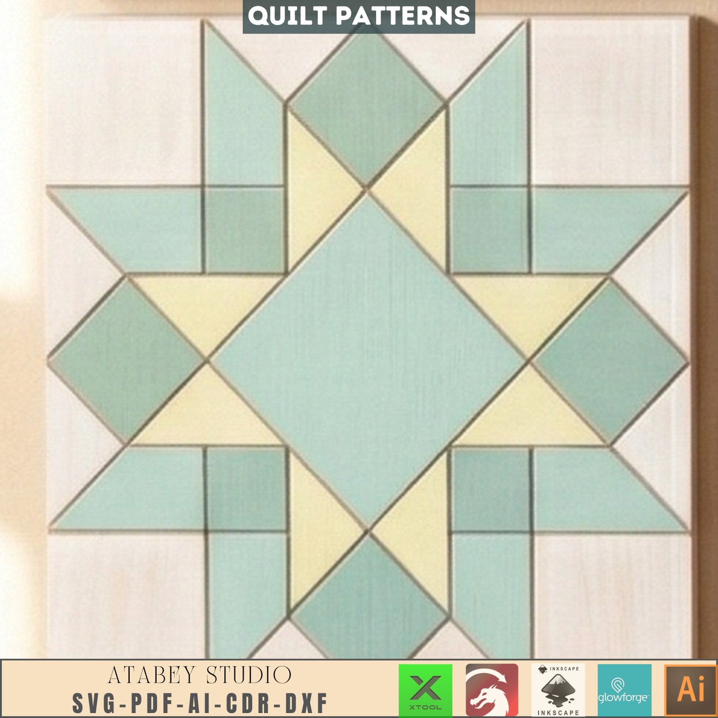 Quilt Block Patterns Geometric Wall Art Mosaic Panel DIY Patchwork Craft Blueprints 990