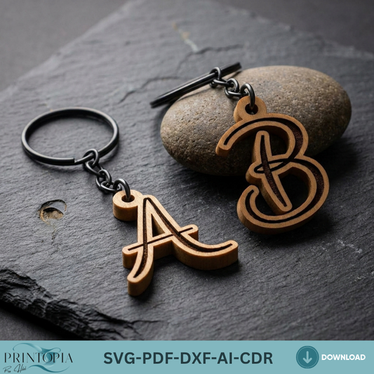 Custom Name Keychain Designs for Laser Cutters,Stylish Letter Keychain Templates for Personalization 103
