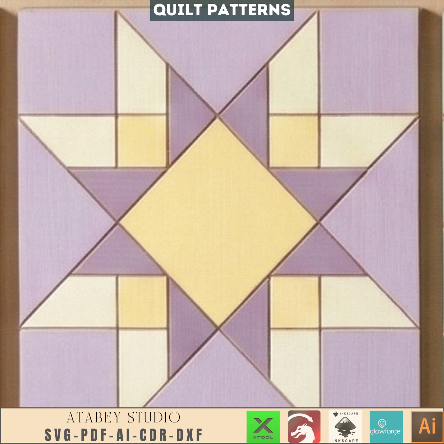 Quilt Block Patterns Geometric Wall Art Mosaic Panel DIY Patchwork Craft Blueprints 990