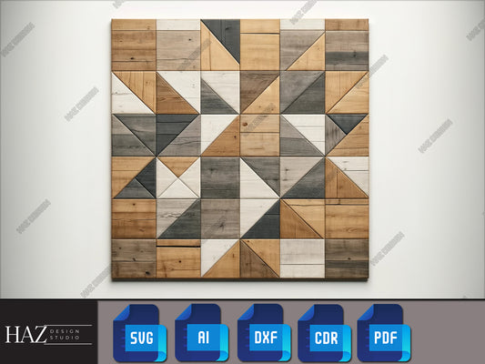 Sophisticated Geometric Quilt Pattern SVG - Digital File for Wood Laser Cutting, Home Decor 216