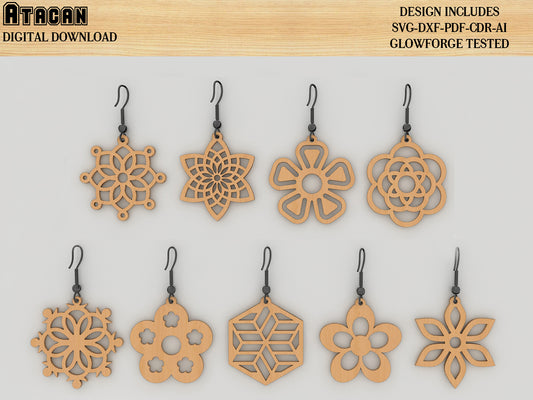 Wood Acrylic Earring SVG Cut Files / Templates to Cut on Cricut or Glowforge / Digital Download Silhouette 359