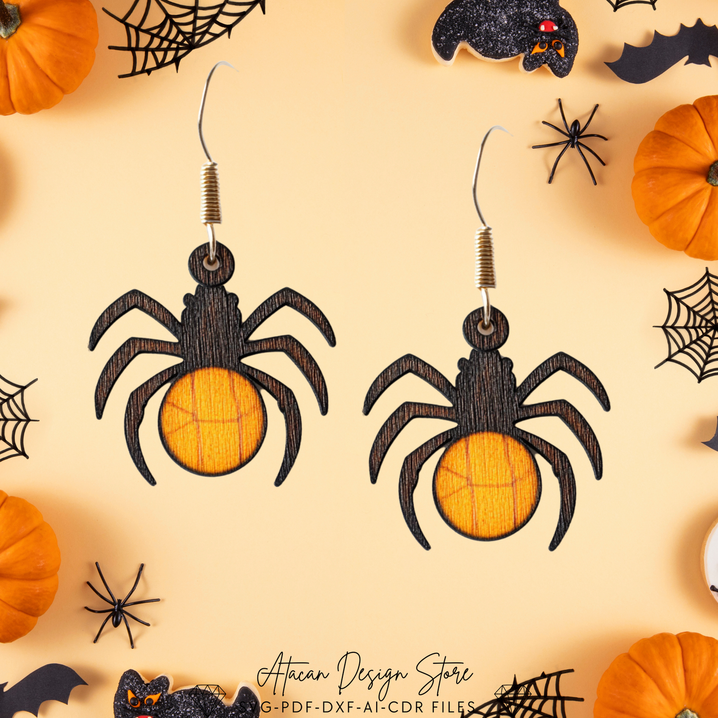 Halloween Earring Collection - Cute and Creepy Laser Cut Designs for Skulls, Ghosts, and Pumpkins 718