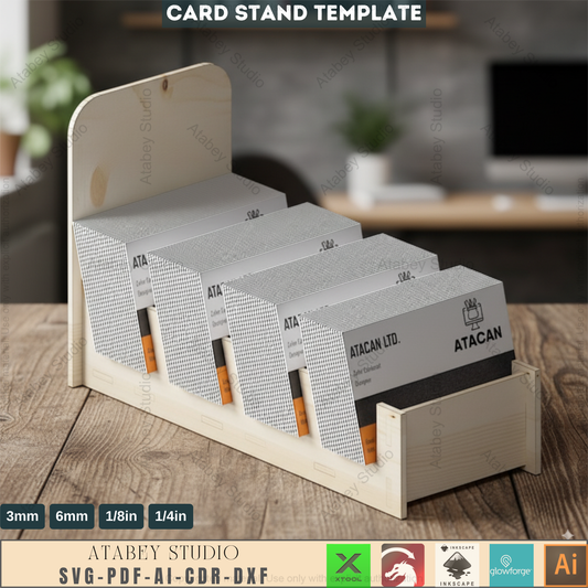 Business Card Holder / Business Display Stand / laser cut SVG, DXF, Ai 470
