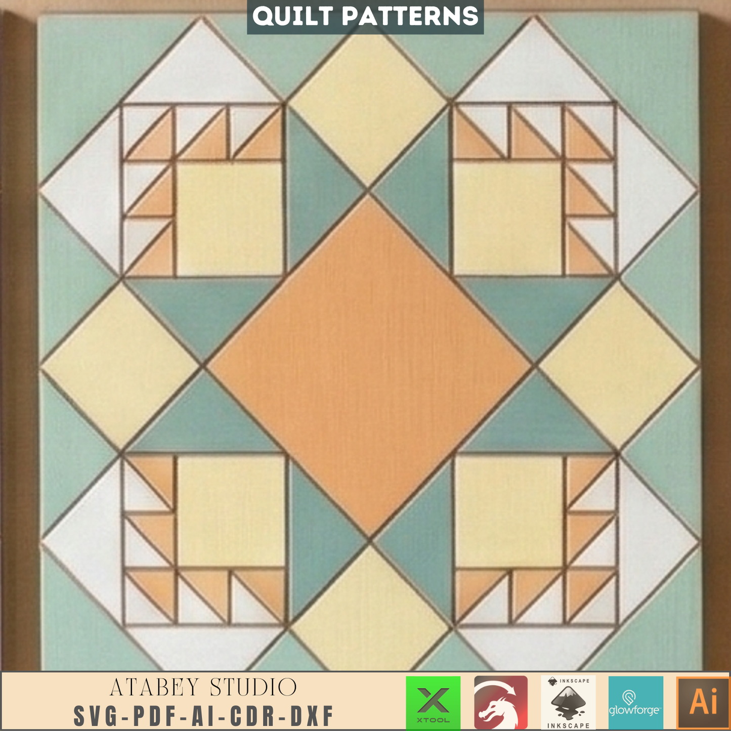 Quilt Block Patterns Geometric Wall Art Mosaic Panel DIY Patchwork Craft Blueprints 990