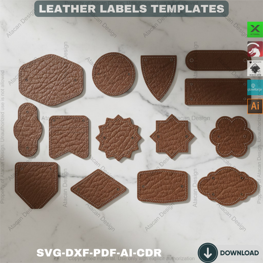Custom Leather Label Templates for Laser Cutting – Perfect for DIY Projects 558