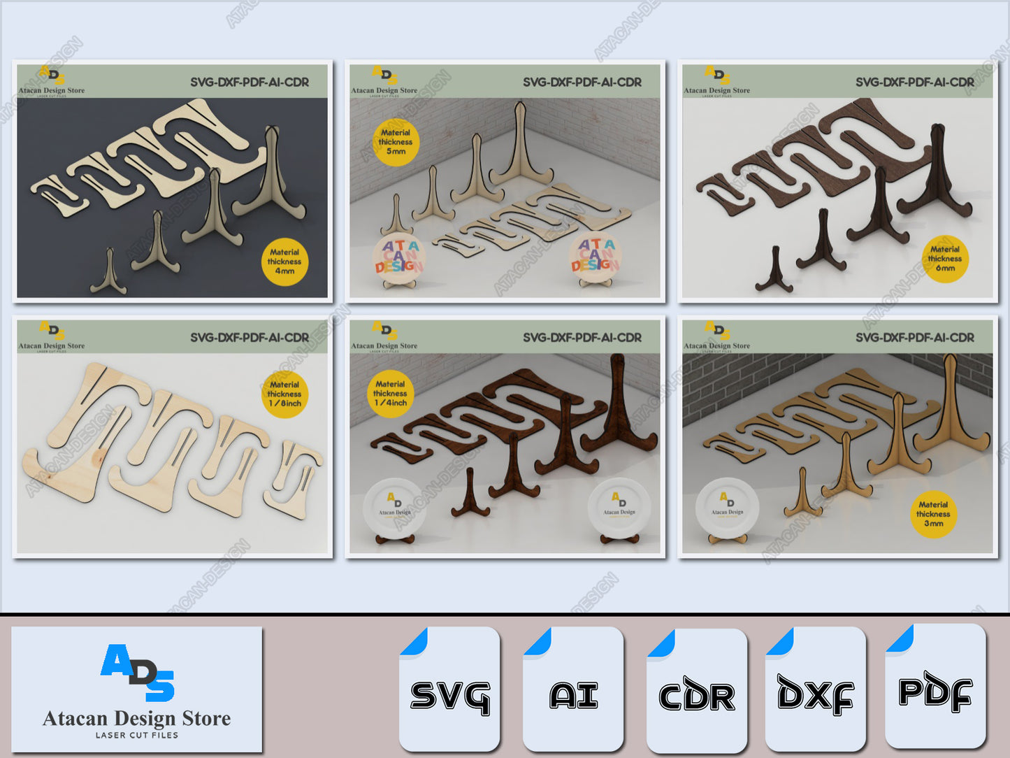 Waveform Picture Holder Stands - Laser Cut Files for Versatile Display Options 411