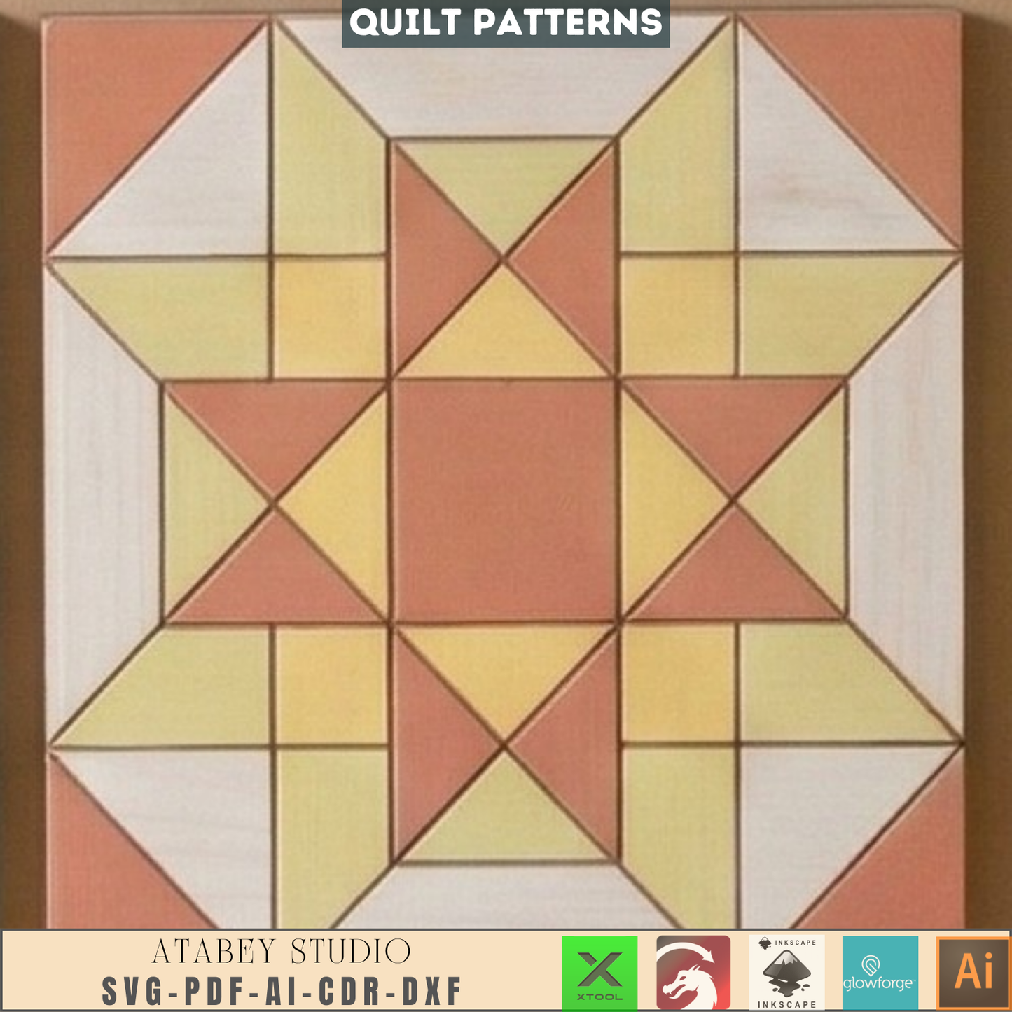 Quilt Block Patterns Geometric Wall Art Mosaic Panel DIY Patchwork Craft Blueprints 990