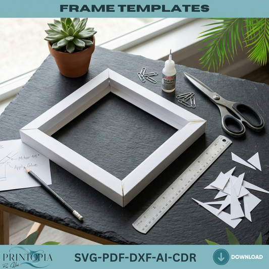 10x10 Inch Shadow Box Frame SVG Template - DIY Cardstock Frame SVG - Perfect for Cricut & Silhouette, Easy Scoring Options 688