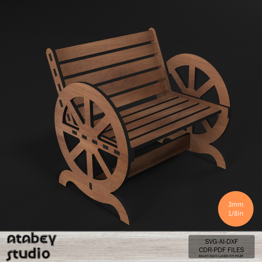 DIY Wooden Garden Bench Laser Cut Design - Perfect for Miniature Projects 765