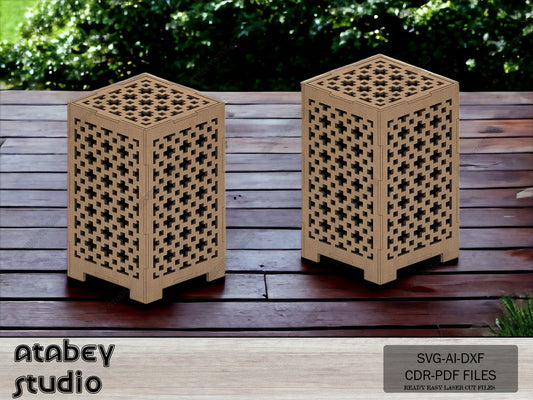 DIY Wooden Desk Lamps & Tealight Holders - Laser Cutting Templates - SVG DXF Files 600