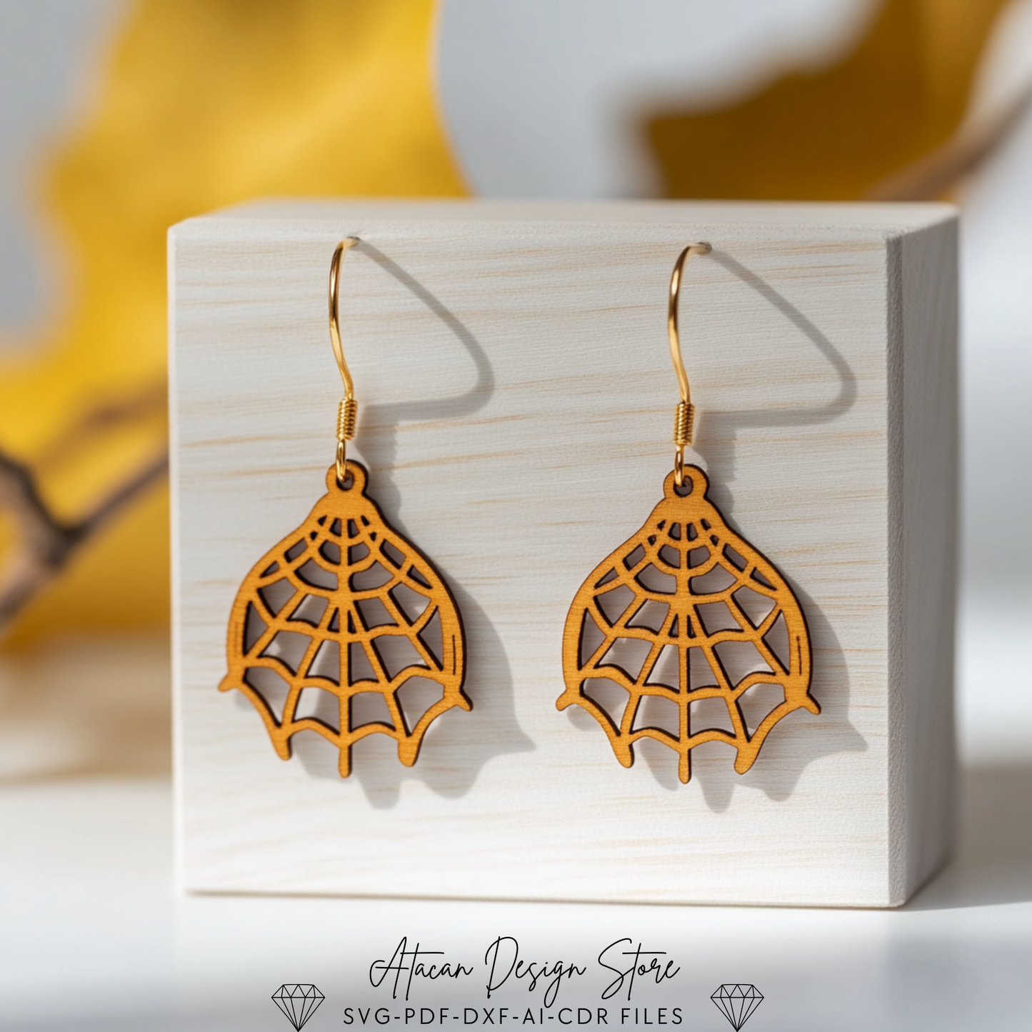 Spooky Halloween Earring Templates - Witch Hat, Pumpkin Faces, and Webs for Laser Cut Projects 719