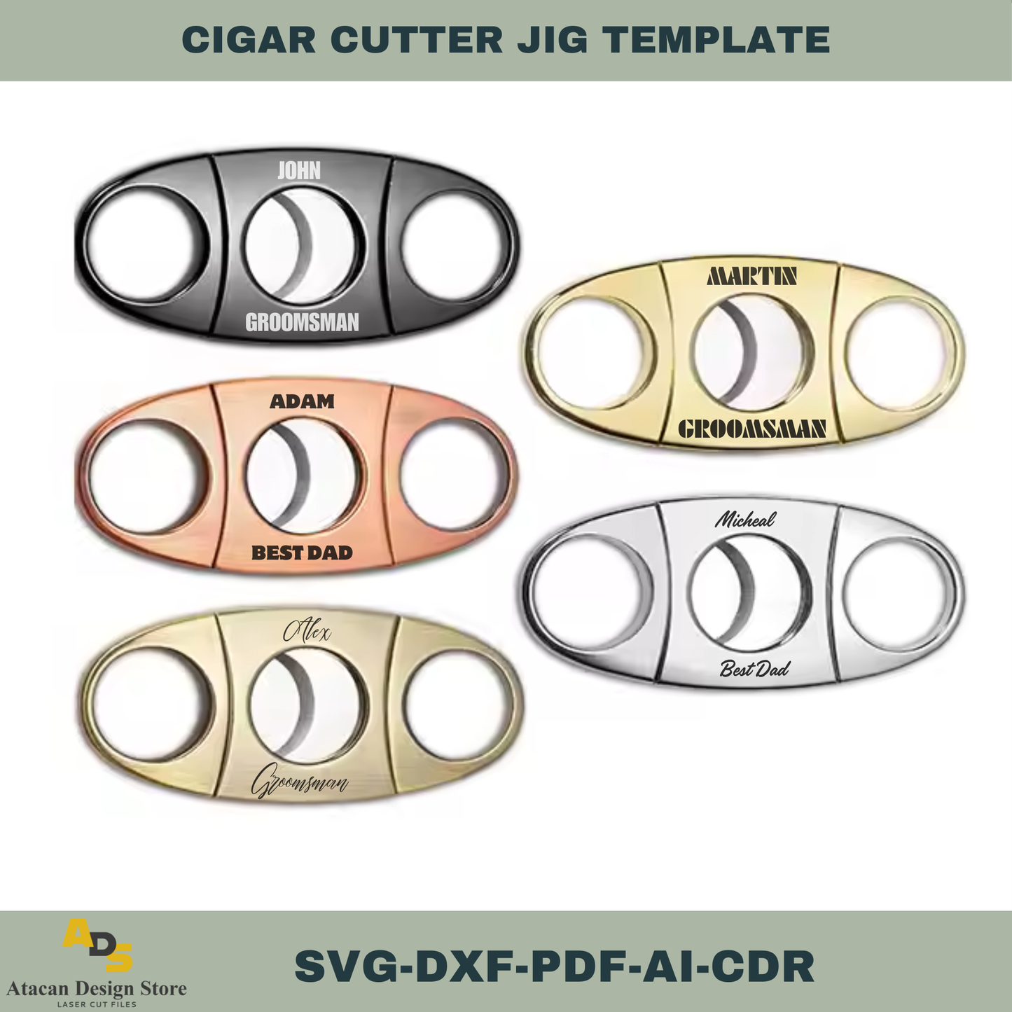 Cigar Cutter Jig Template for Laser Cutting | Perfect for Personalized Groomsmen Gifts 749