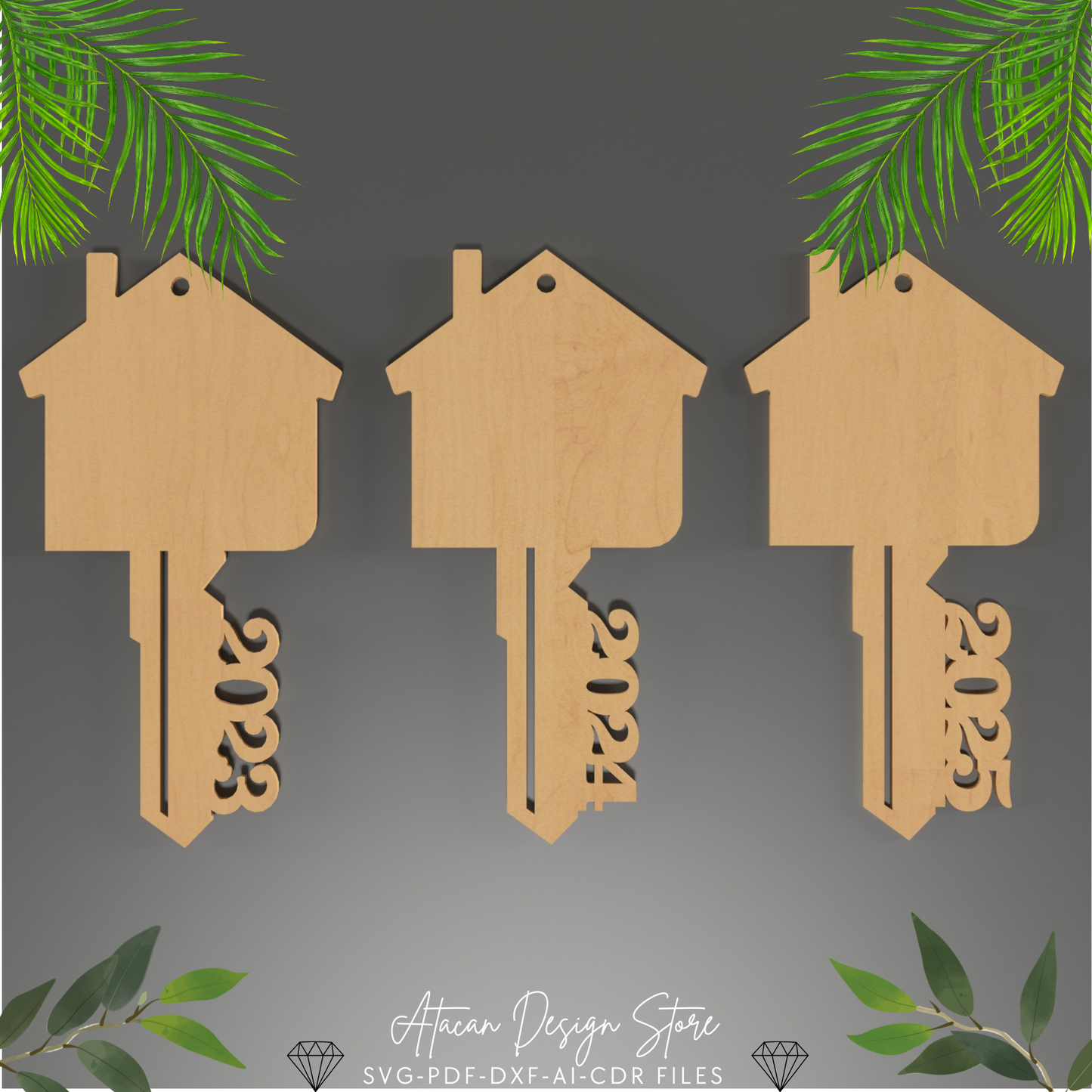 First Christmas in Our New Home Ornament 2025 - Personalized Key Shape Decoration - Custom New House Key Keepsake 668