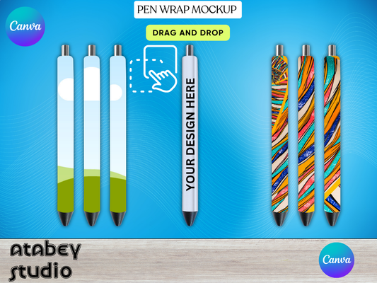 Stunning Epoxy Pen Wrap Canva Mockup - Drag and Drop in Canva Template 791