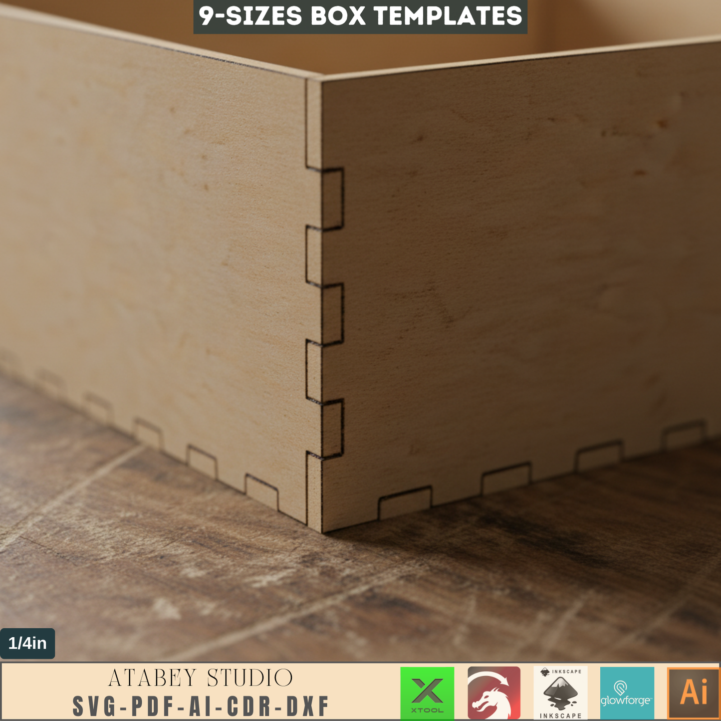 DIY Laser Cut Box Templates - Woodworking Boxes - Perfect for 1/4 Inch Wood Projects 781