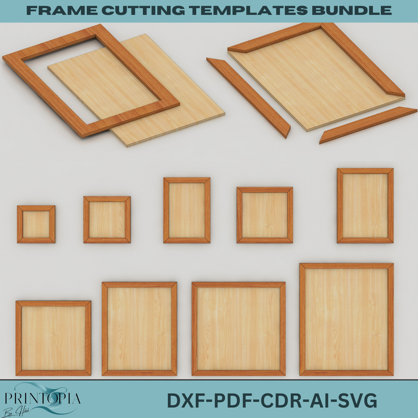 DIY Picture Frame Cutting Template Pack – Compatible with Cricut, CNC, Laser Cut Machines 130