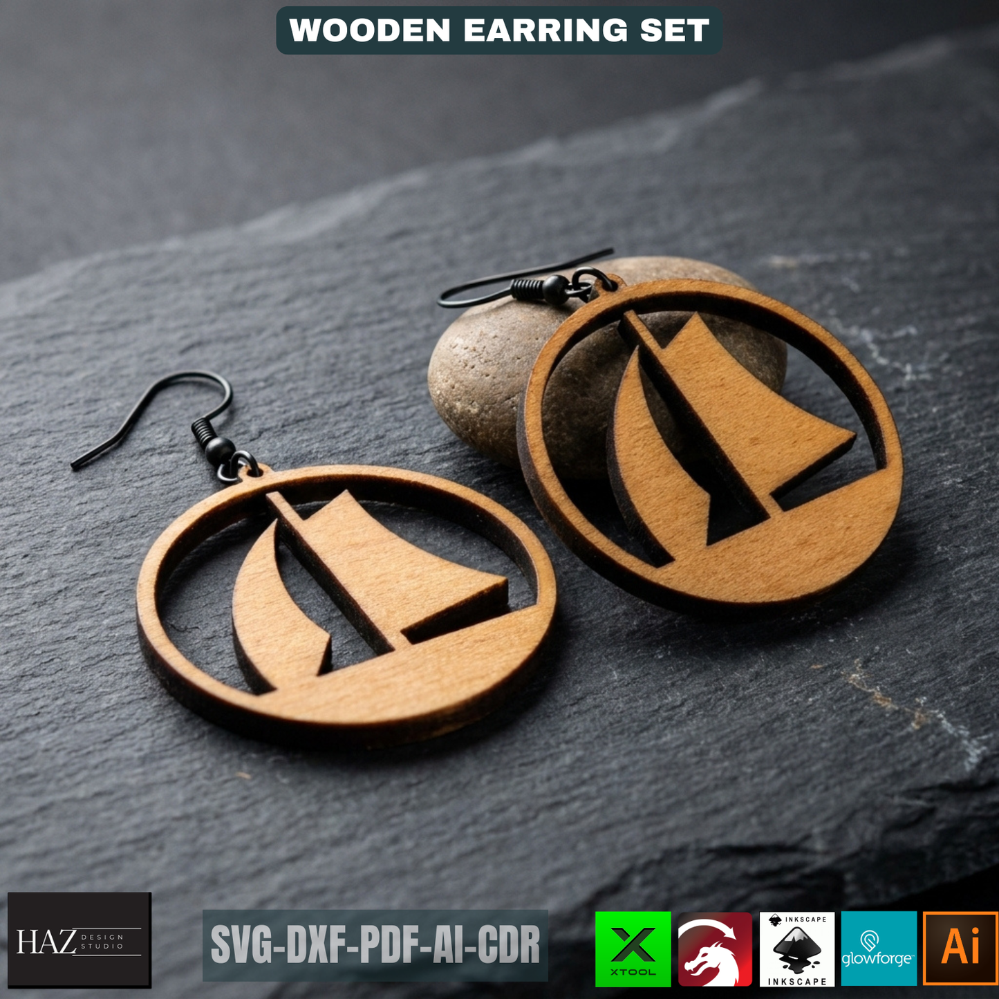 Laser Cut Earring SVG Bundle, Unique Wood Earring Designs, DIY Jewelry Files for Laser Cutter 478
