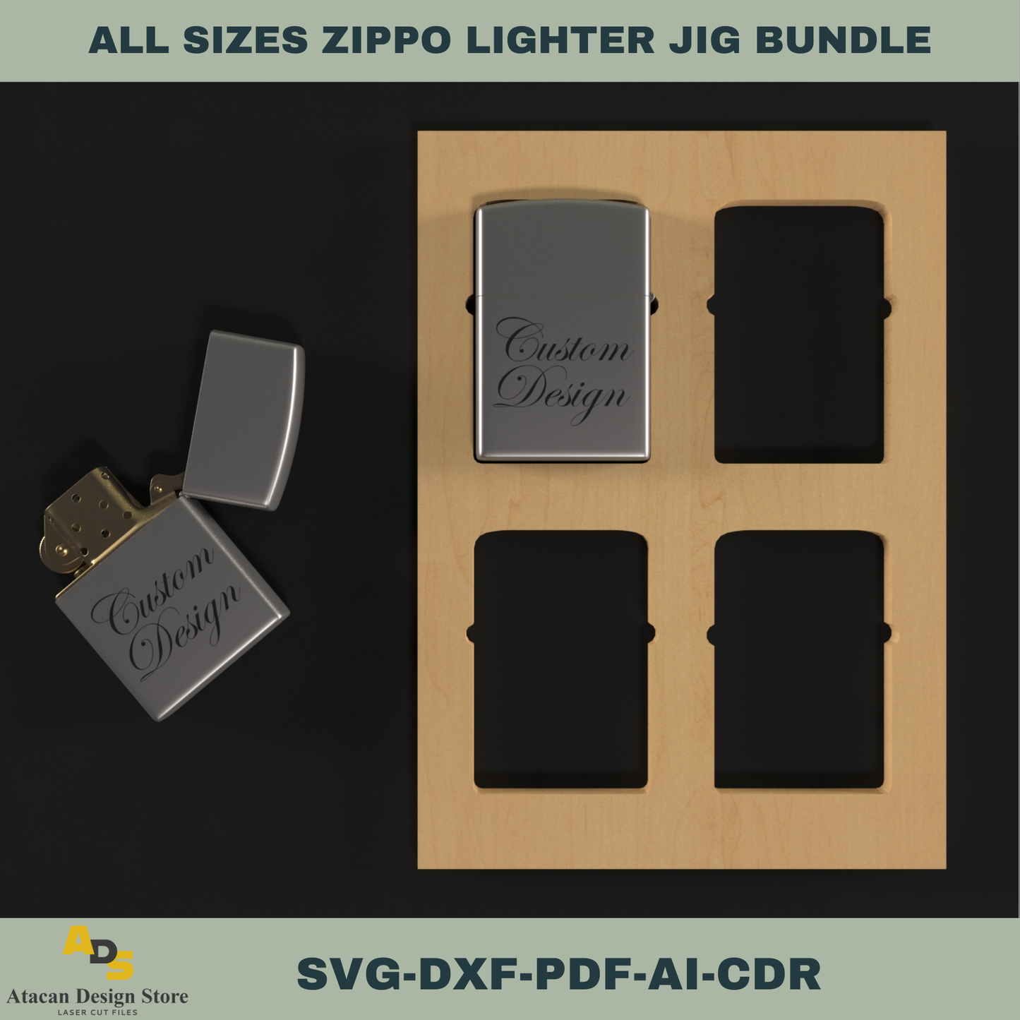 Complete Zippo Lighter Jig Bundle for All Sizes – Perfect for Laser Cutting 747