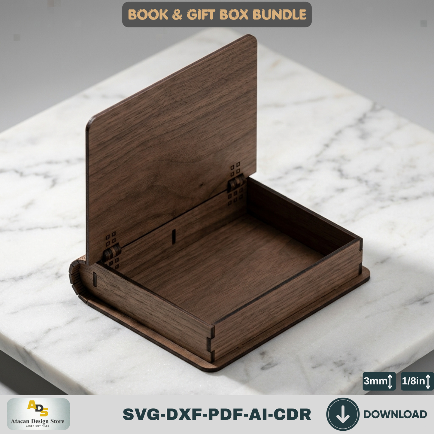 Book Box Bundle, 6 Sizes Gift Boxes, Hinged Lid Storage Boxes 961