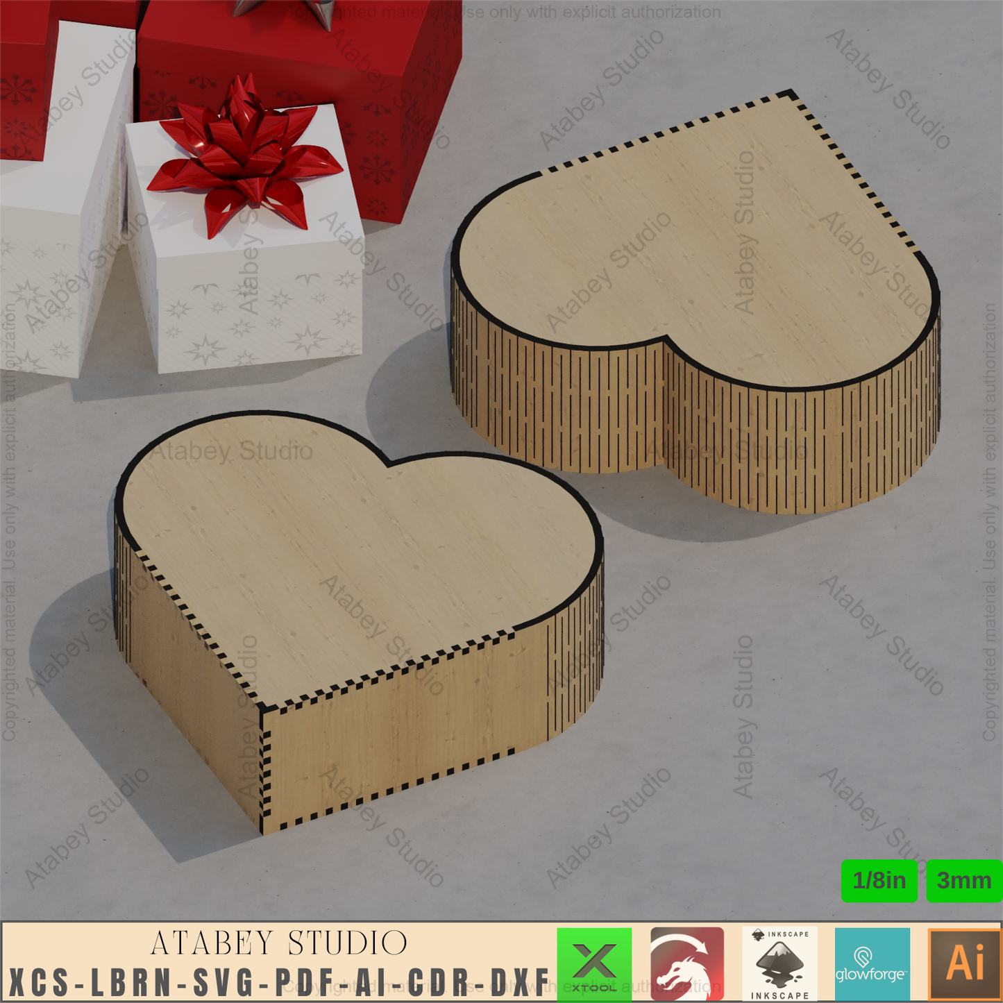 Heart Shaped Keepsake Box: Laser Cut Digital Design,Laser Cut Heart Box Template: Wedding & Keepsake Box927