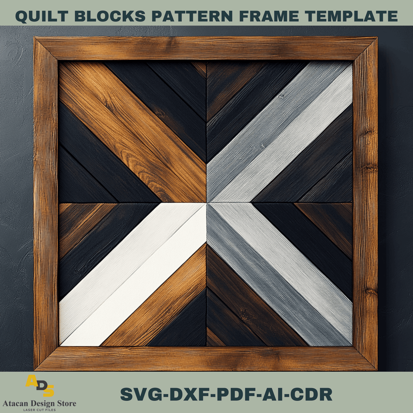 Rustic Quilt Blocks Design Templates for DIY Laser Cutting – Perfect for Wall Art 752