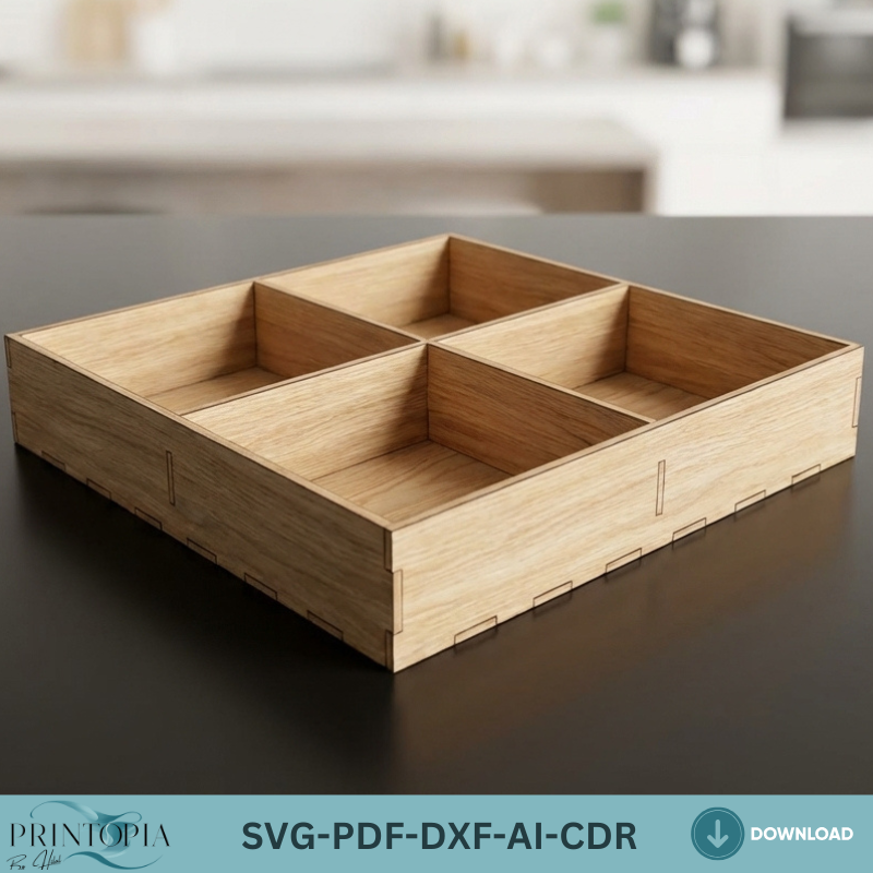 Geometric Laser Cut Coasters with Box Holder Set Modern Drink Coaster Bundle 030