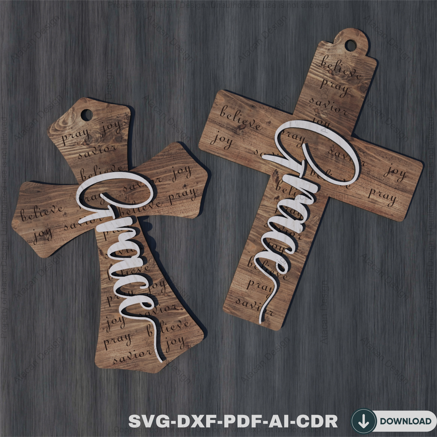 Religious Cross Laser Cut Files - Christian Faith Designs for Crafts and DIY Projects,Jesus and Faith Cross Patterns 814