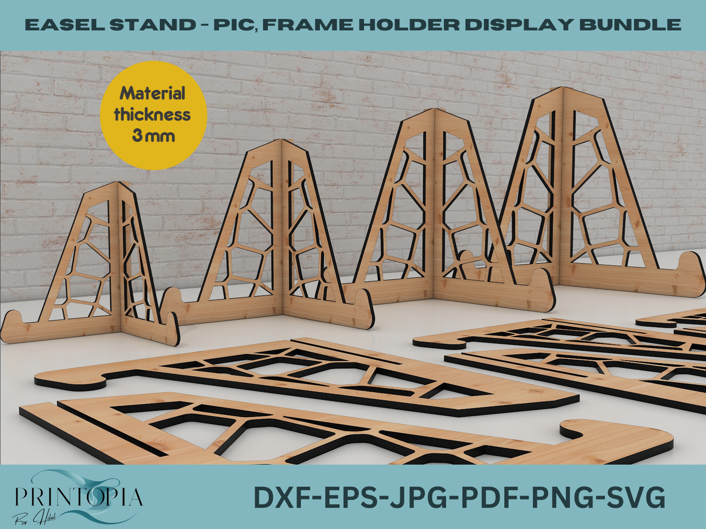 Versatile Easel Stand Bundle for Laser Cutting Perfect for Frames  Pics,Ideal for 3mm Laser Cutting Projects      137