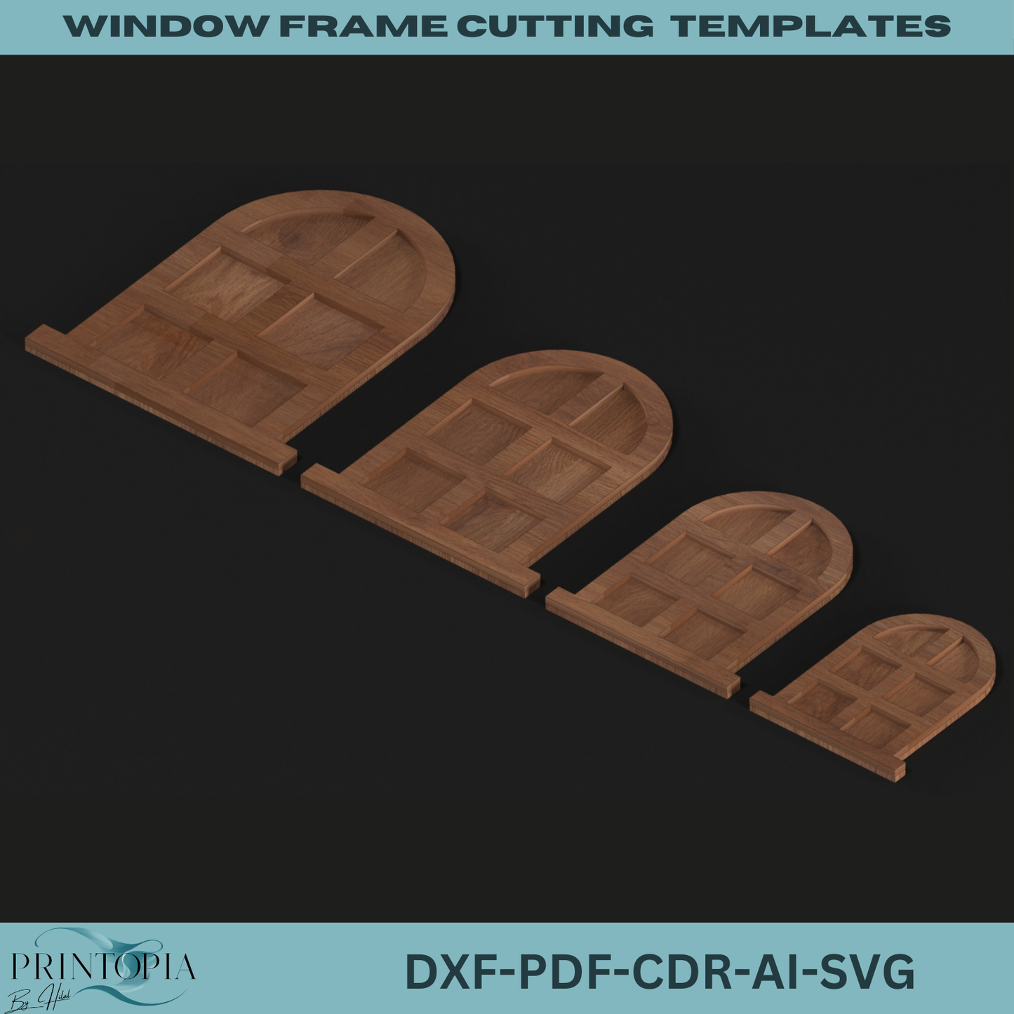 Window Frame Cutting Template Bundle – Perfect for Laser Cutting DIY Home Decor Projects 133