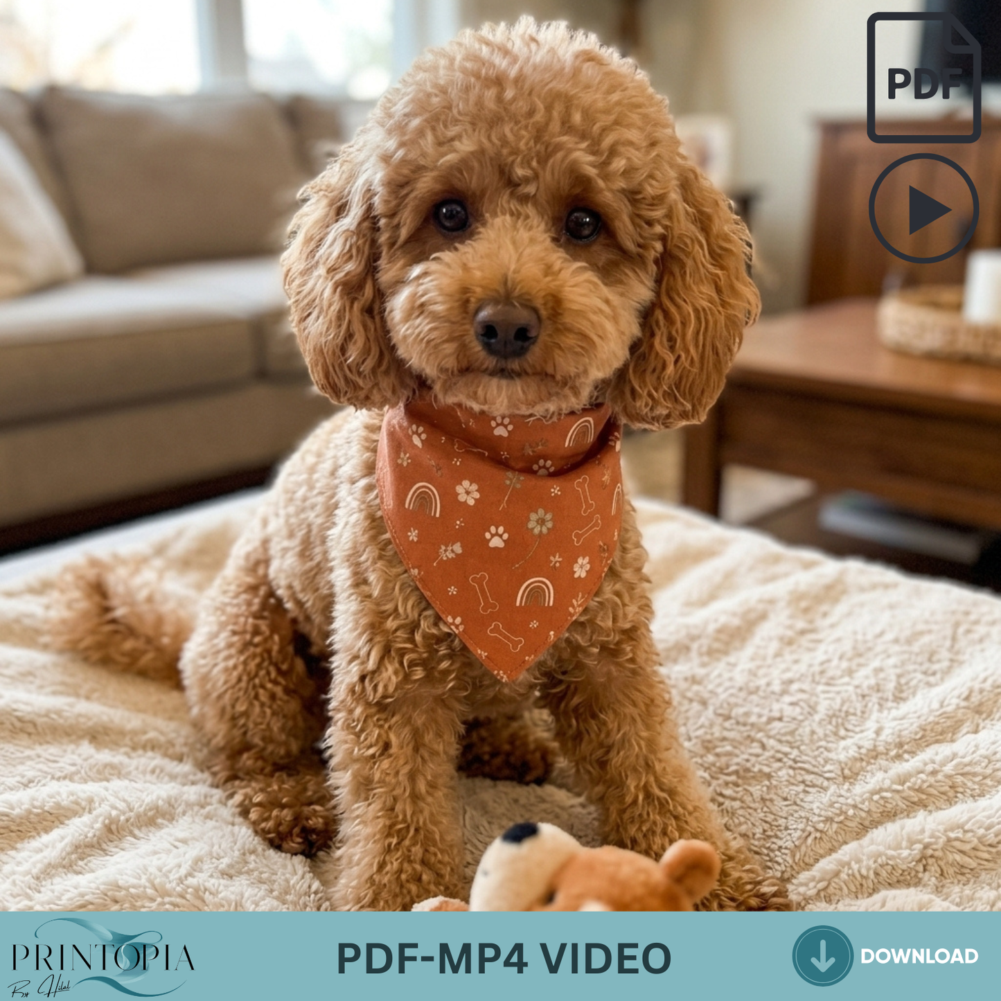 Dog Scrunchie Bandana Sewing Pattern PDF 12 Sizes Instant Download