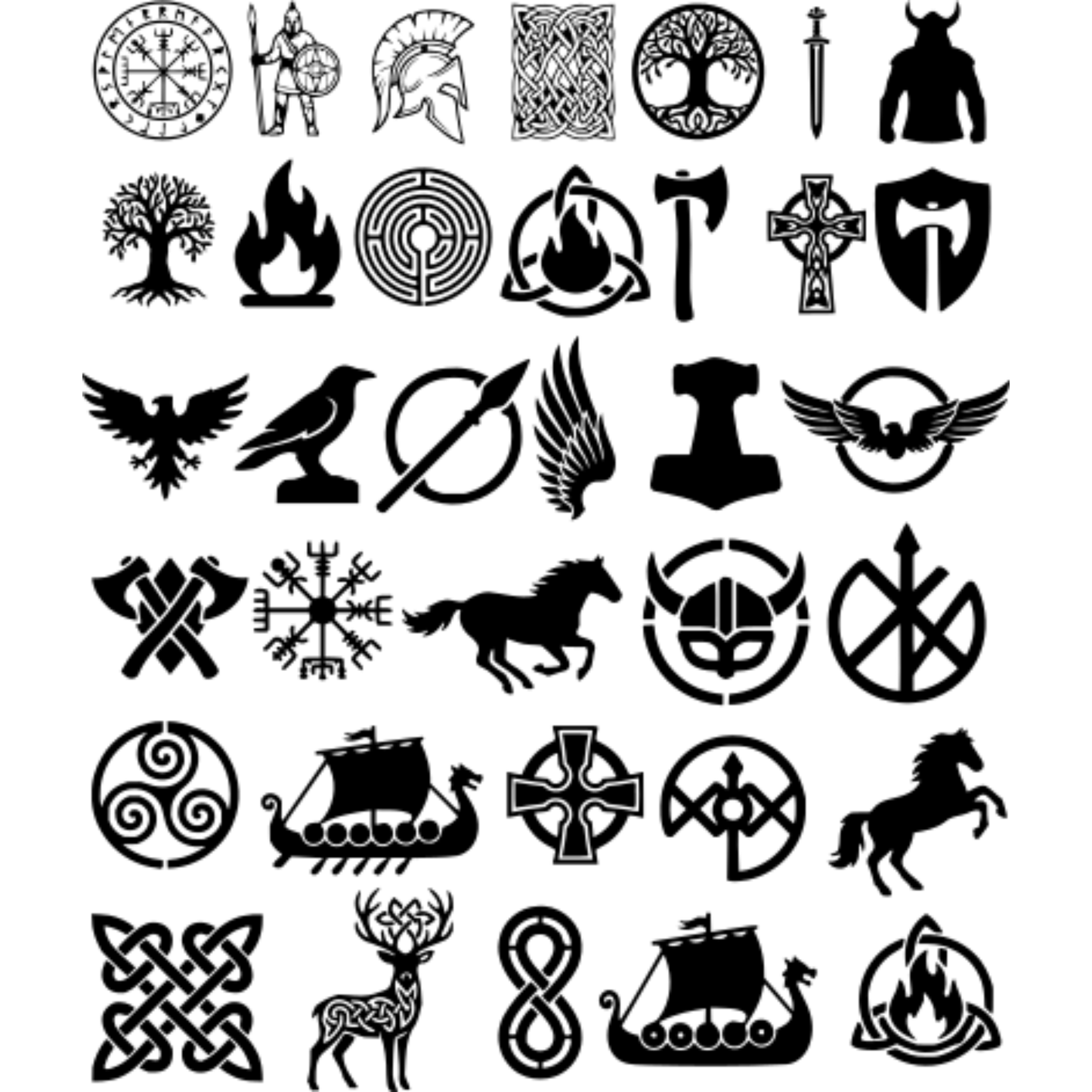 600+ Viking Celtic Design Bundle SVG Laser Cut Tattoo Norse Symbols Mega Pack