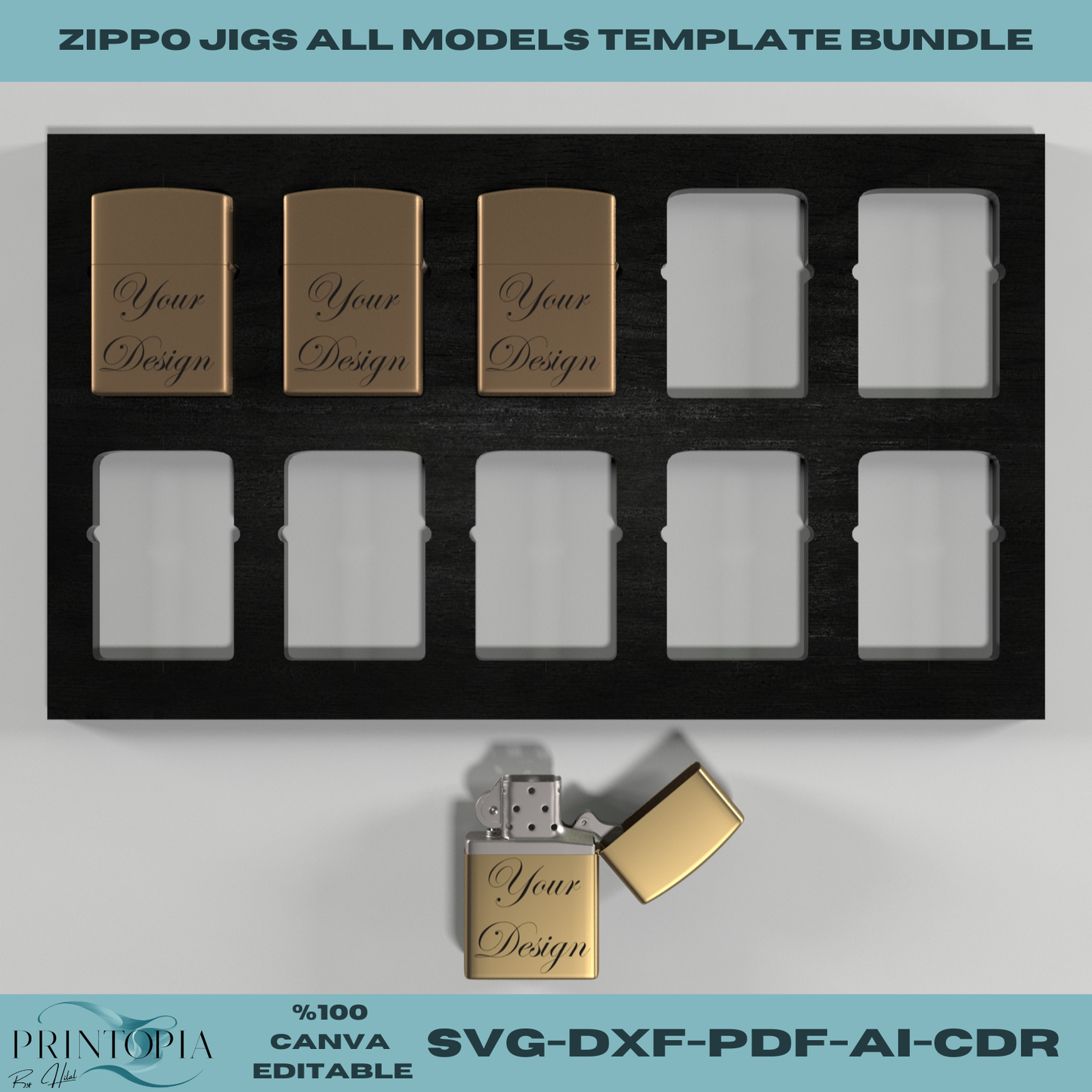 All Zippo Models Jig Template Bundle – Perfect for Laser Cutting & Engraving Projects 147