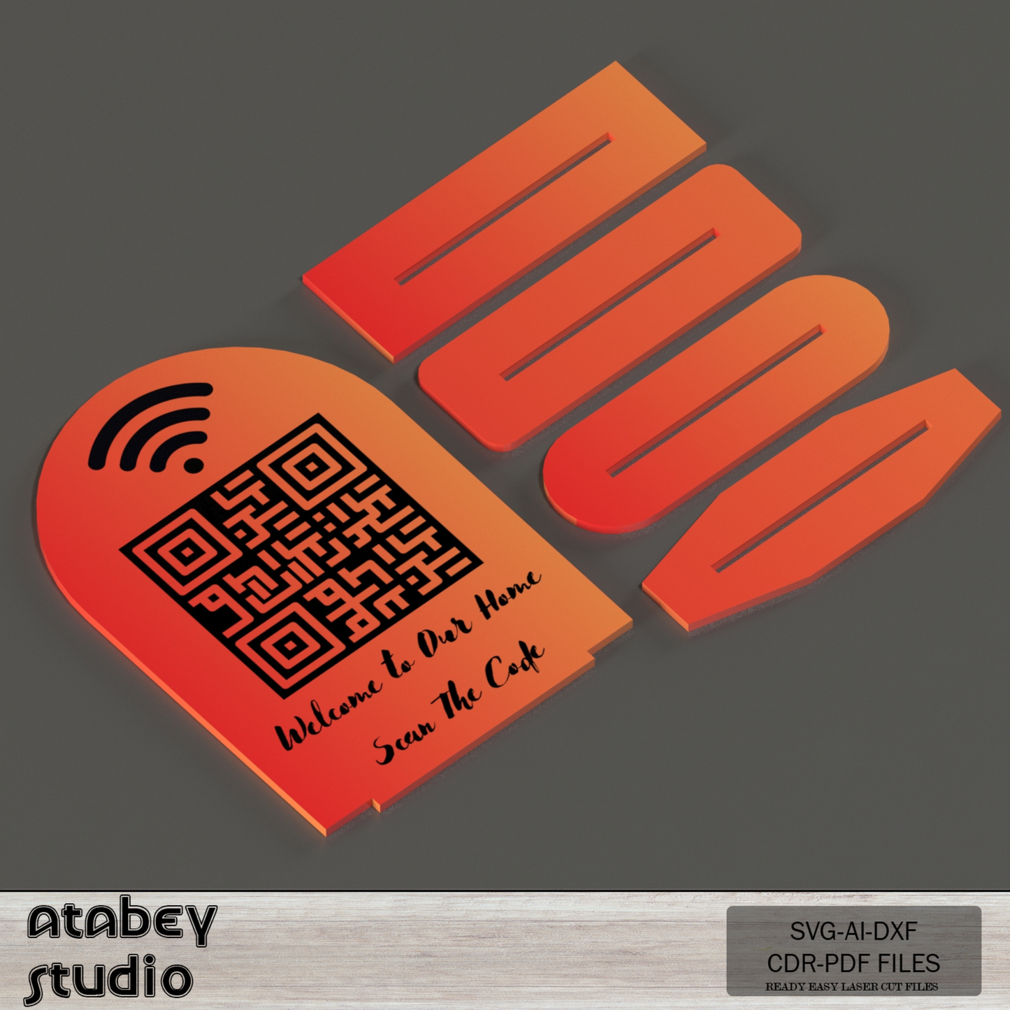 Custom WiFi QR Code Sign - Welcome to Our Home, Easy Wi-Fi Access - Network Information - Scan to Connect 859