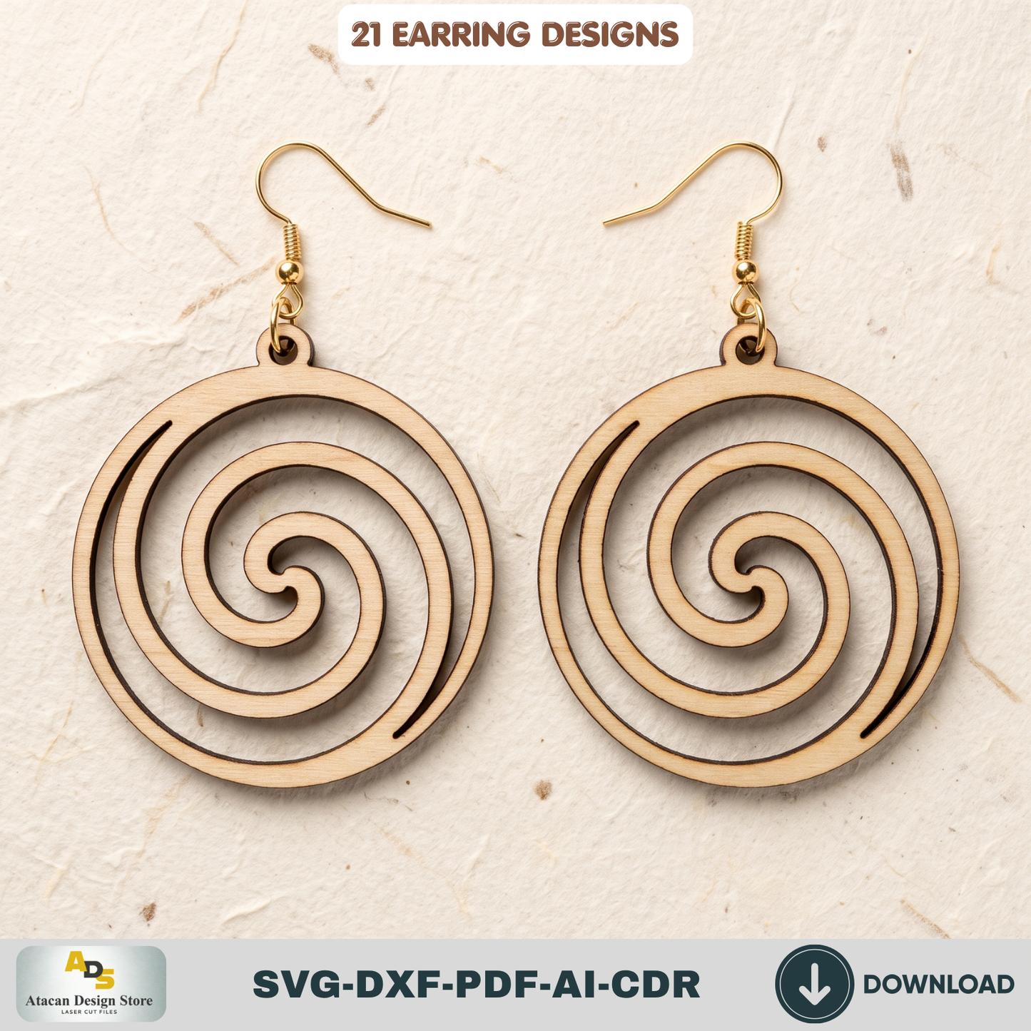 21 Wooden Earring SVG Bundle Laser Cut Jewelry Templates Glowforge DIY Wood Earrings Cutting Files